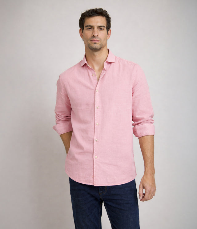 Camisa Hombre Tom M/Larga Naranjo