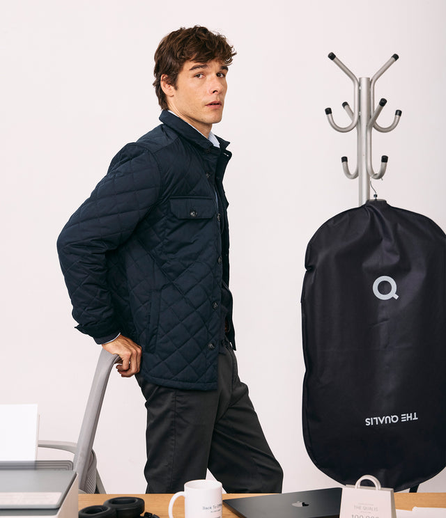 Parka Hombre Quilted Abotonada Azul Marino