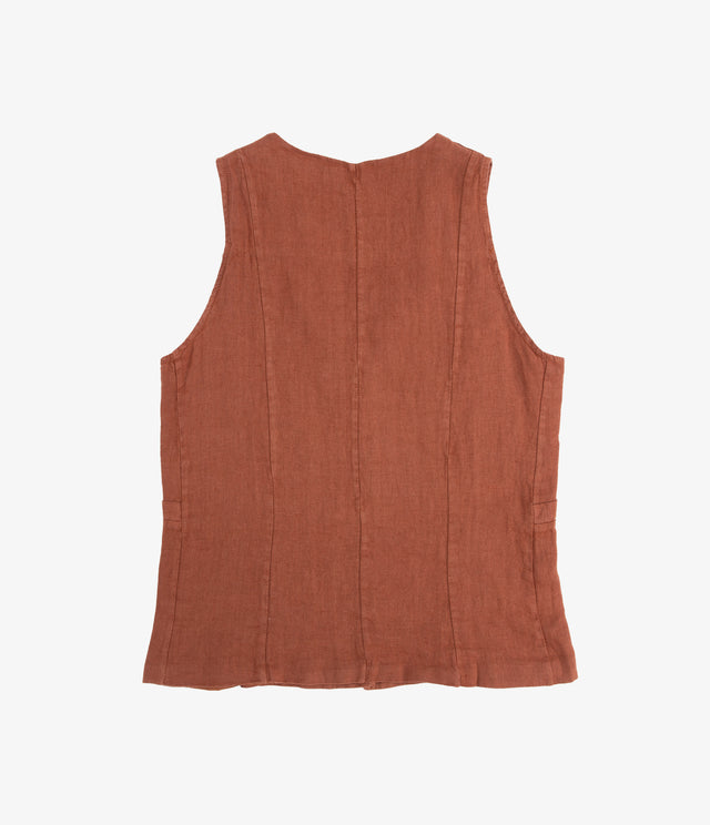 Guillete Mujer 100% Lino italiano Fiore Terracota