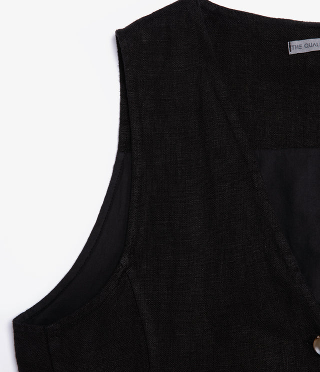 Guillete Mujer 100% Lino italiano Fiore Negro