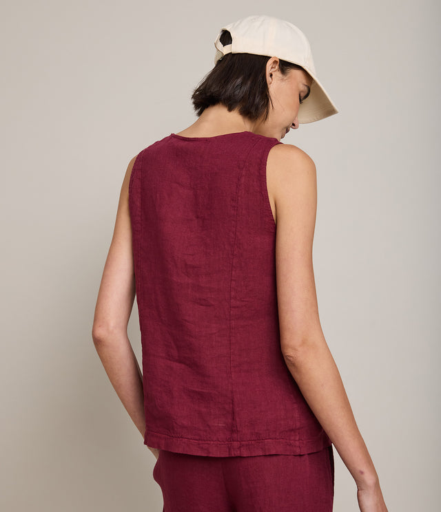 Guillete Mujer 100% Lino Firenze Burdeo