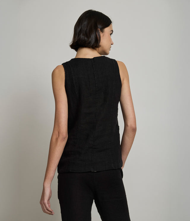 Guillete Mujer 100% Lino italiano Fiore Negro