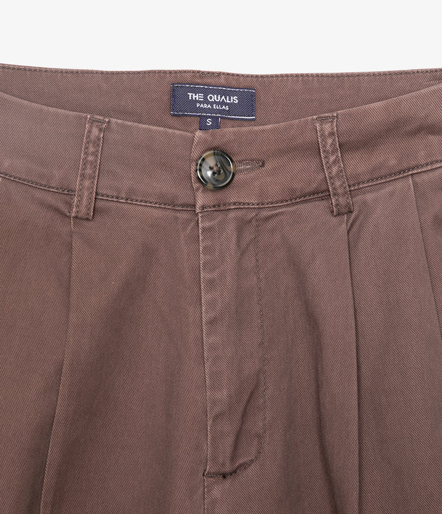 Pantalón Mujer Sastrero Lyocell Alana Café Malva