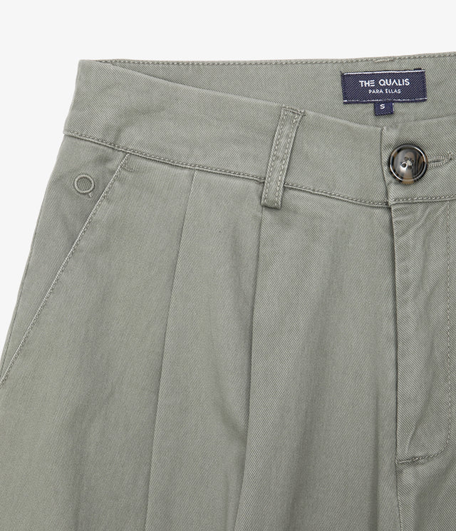 Pantalón Mujer Sastrero Lyocell Alana Verde Salvia