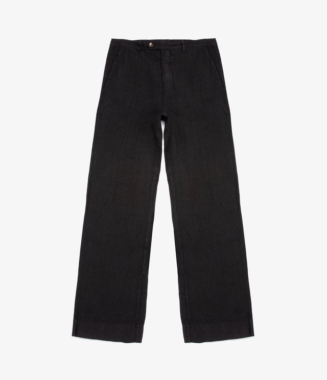 Pantalón Mujer 100% Lino italiano Fiore Negro