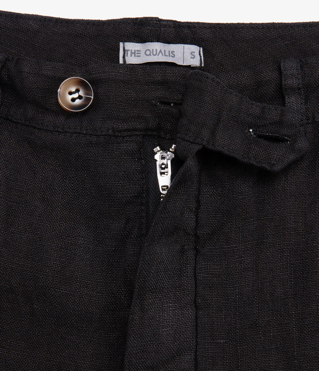 Pantalón Mujer 100% Lino italiano Fiore Negro