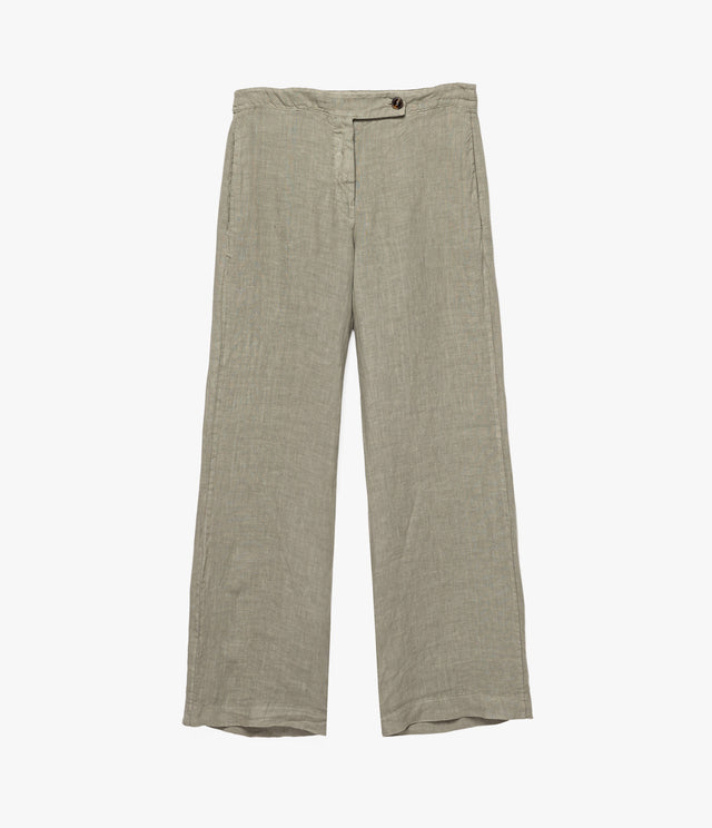 Pantalón Mujer 100% Lino Firenze Verde