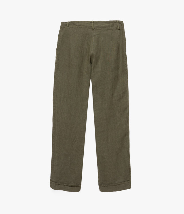 Pantalón Baggy Mujer 100% Lino Firenze Verde