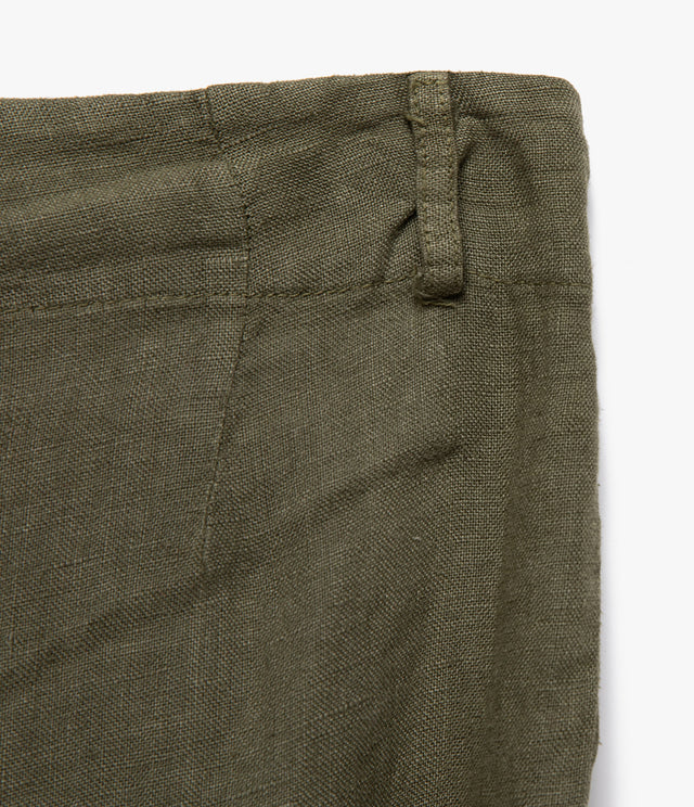 Pantalón Baggy Mujer 100% Lino Firenze Verde