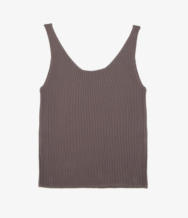 Top Mujer Viscosa Italiana Tabaco