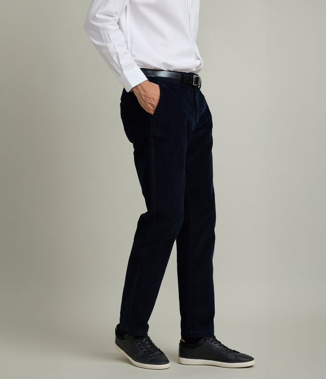 Pantalón Hombre 100% Algodón Cotelé Azul Marino