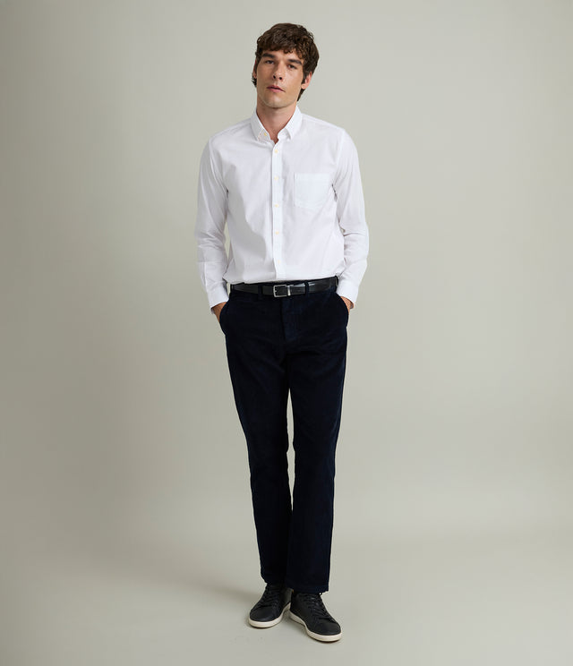 Pantalón Hombre 100% Algodón Cotelé Azul Marino