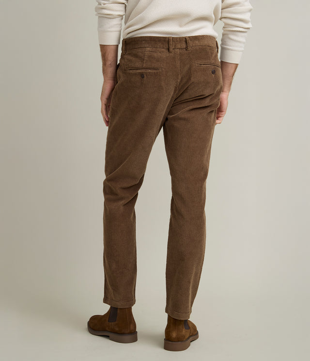 Pantalón Hombre 100% Algodón Cotelé Café