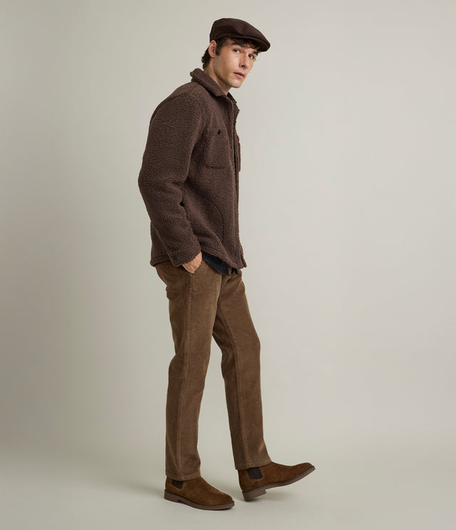 Pantalón Hombre 100% Algodón Cotelé Café