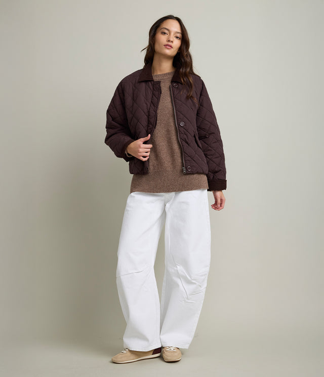 Parka Mujer Quilt Vintage Burdeo