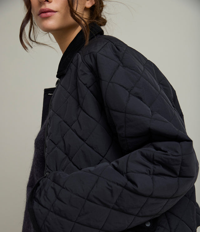 Parka Mujer Quilt Vintage Negro