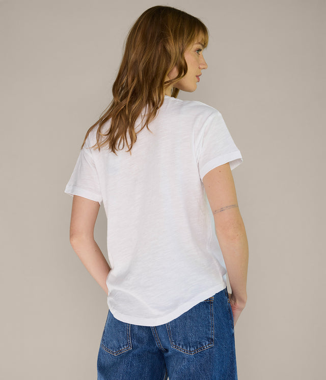 Polera Básica Mujer 100% Algodón Blanca