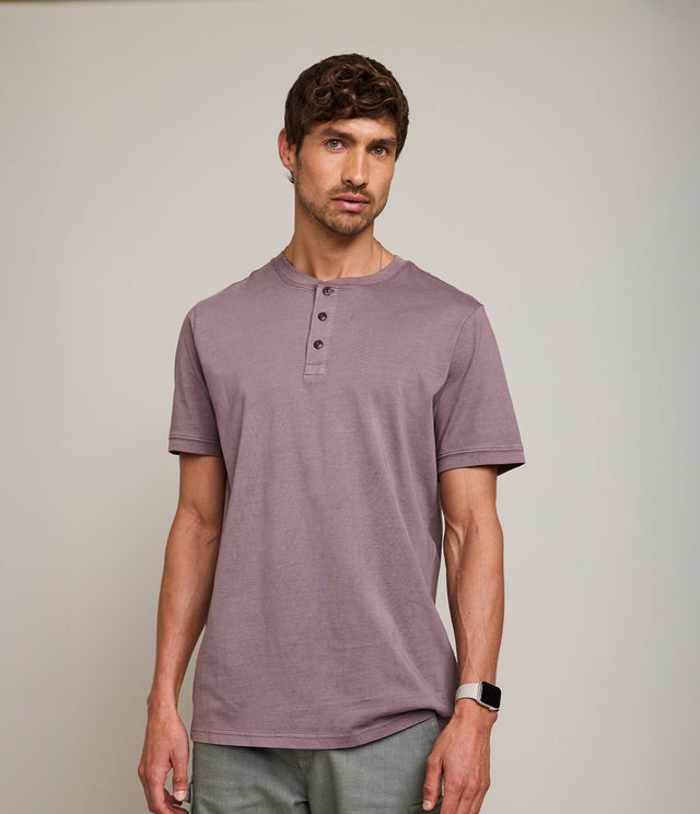 Polera Hombre 100% algodón Stuart Botones Burdeo