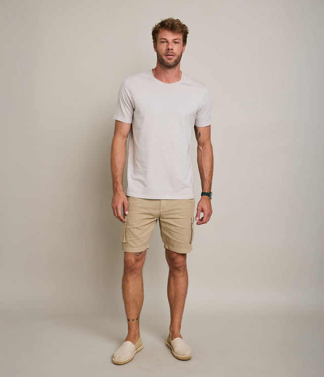 Polera Hombre 100% algodón Stuart Crema