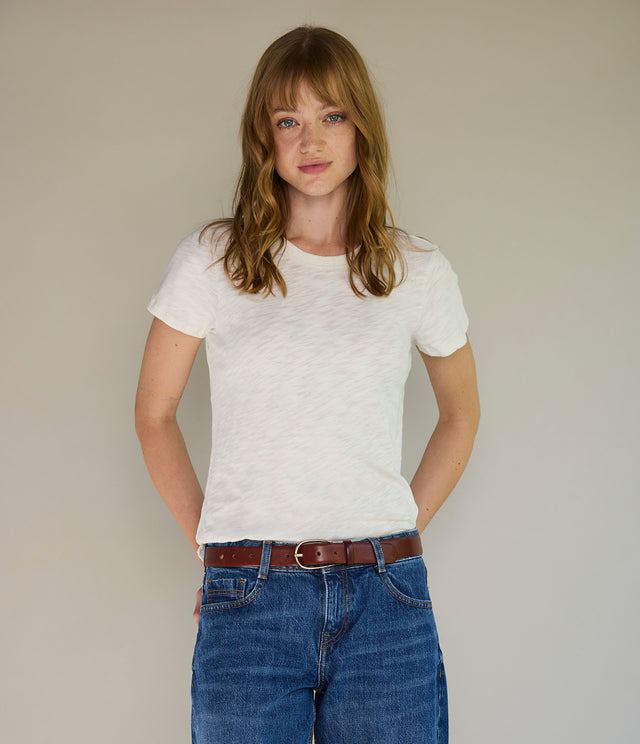 Polera Mujer 100% Algodón Steff Blanca