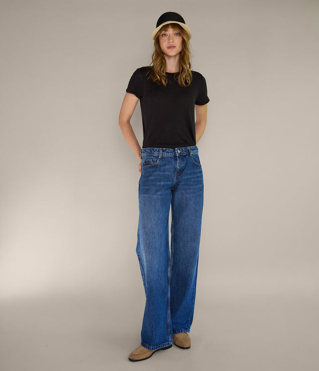 Polera Mujer 100% Algodón Básica Steff Negra