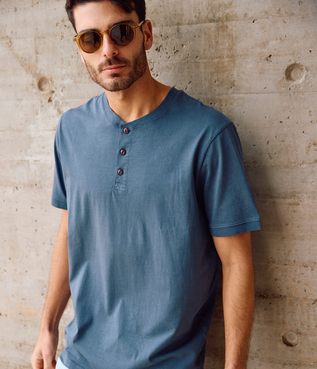 Polera Hombre 100% algodón Stuart Botones Azul Marino