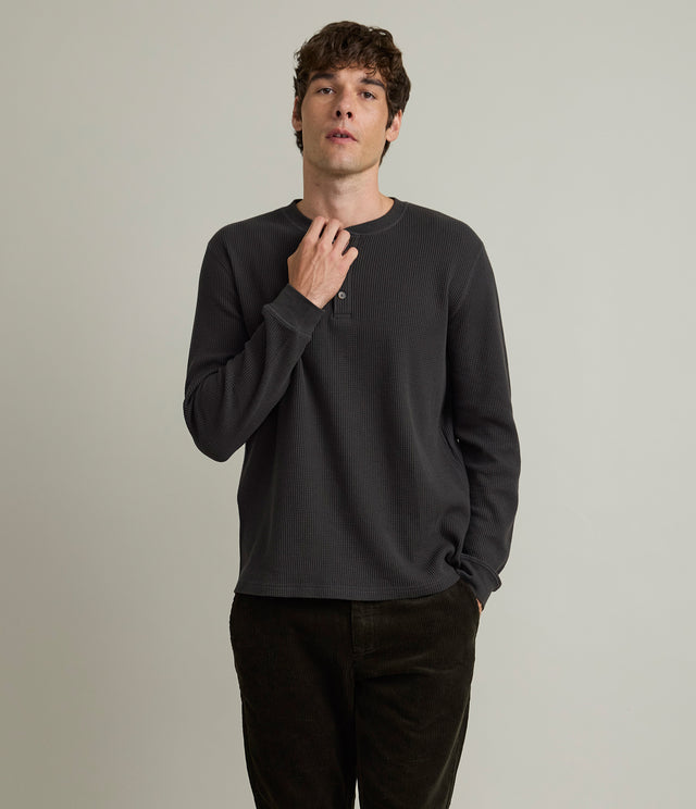 Polera Hombre Algodón Waffle Verde