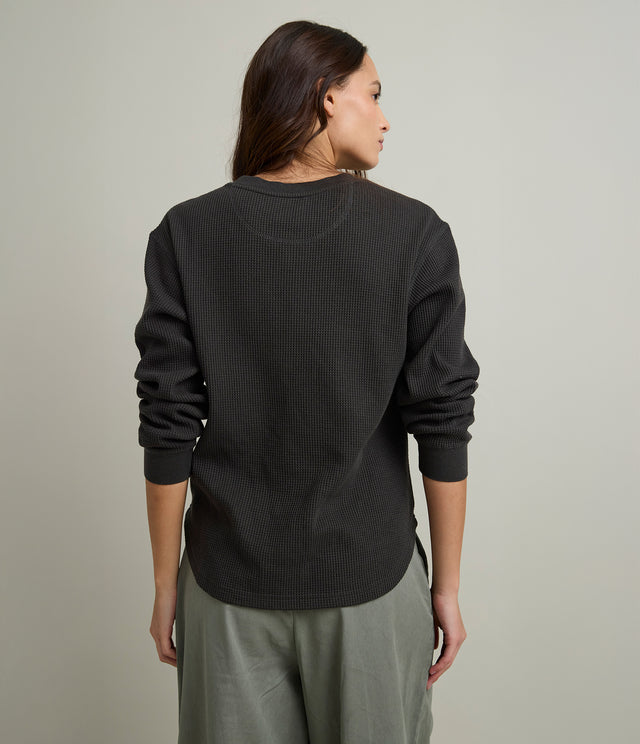 Polera Mujer Algodón Waffle Verde