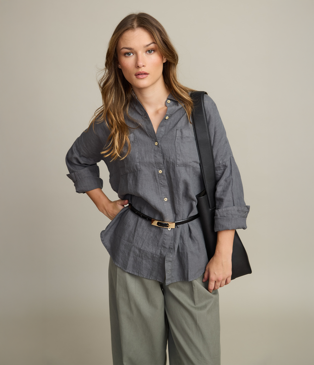 Blusa Mujer 100% Lino Sabah verde