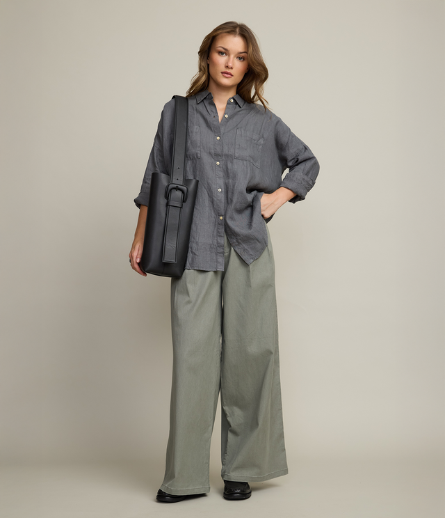 Blusa Mujer 100% Lino Sabah verde