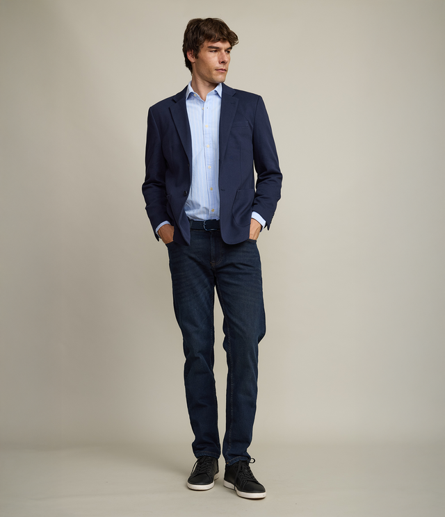 Blazer Hombre Algodón Azul Oscuro