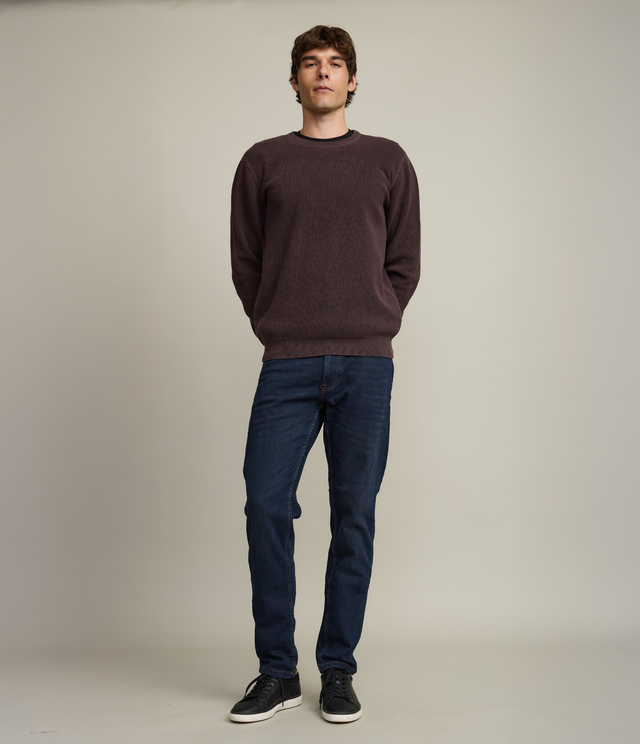 Sweater Hombre 100% algodón Waffle Morado