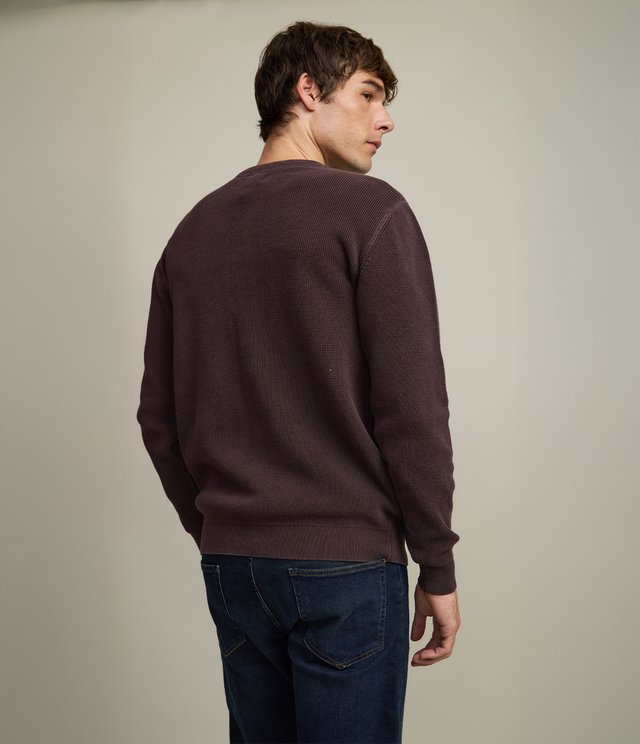 Sweater Hombre 100% algodón Waffle Morado