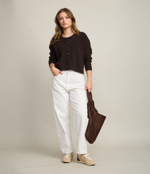 Cárdigan Mujer 100% Algodón Marta Café Chocolate