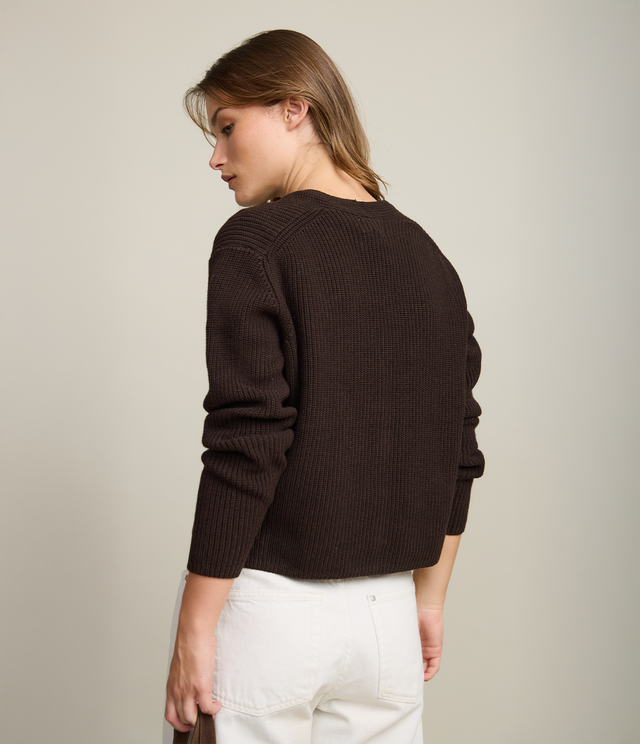 Cárdigan Mujer 100% Algodón Cala Café Chocolate