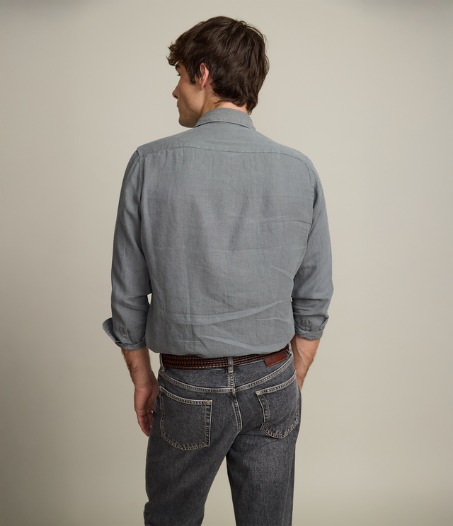 Camisa Hombre Overshirt Lino Verde