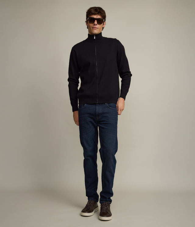 Sweater Hombre Tokio Full Zipper Negro