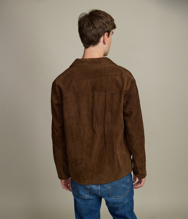 Chaqueta Hombre 100% Cuero Gamuza Jack Camel