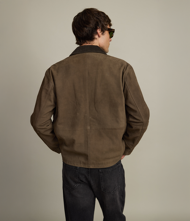 Chaqueta Hombre 100% Cuero Cuello Cotelé Paul