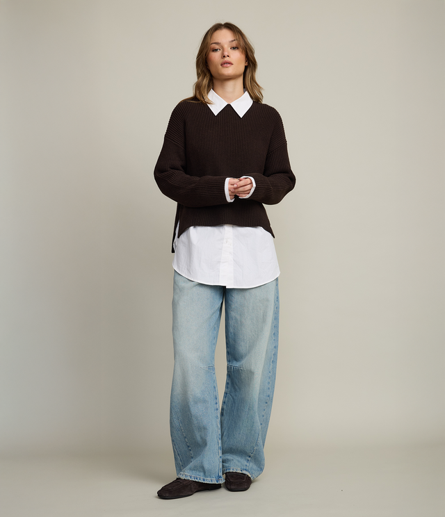 Sweater Mujer 100% Algodón Marta Café Chocolate