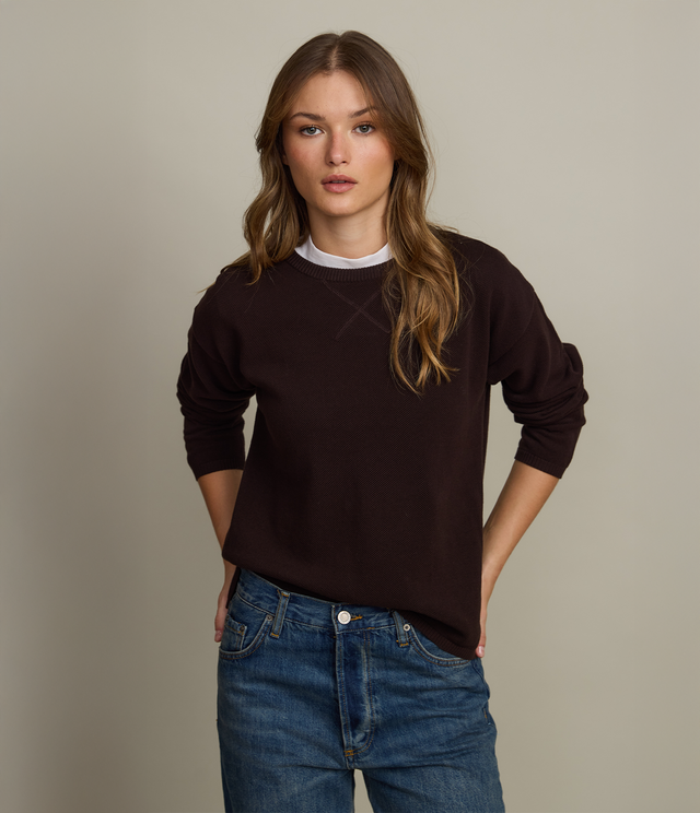 Polerón Tejido Mujer 100% algodón Café Chocolate