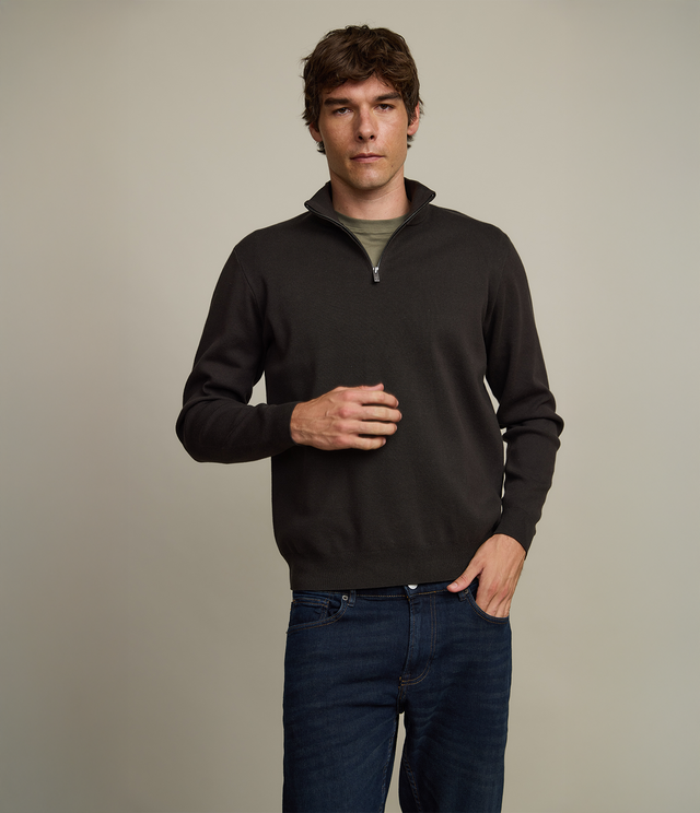 Sweater Hombre Tokio Half Zipper Verde