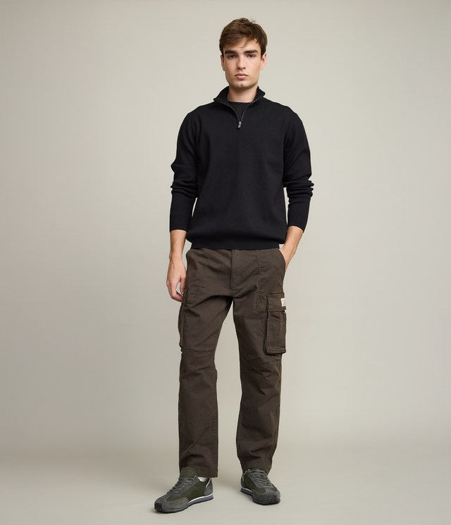 Sweater Hombre Tokio Half Zipper Negro