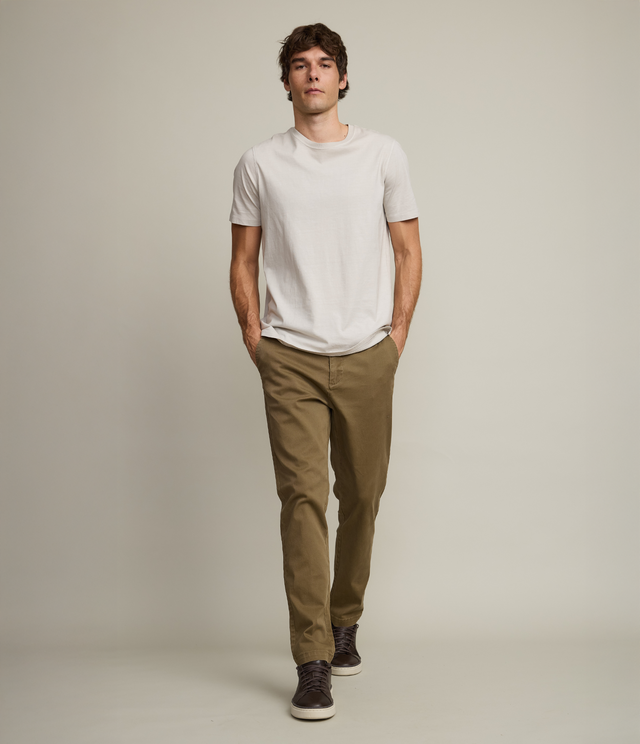 Pantalón Hombre Algodón Lyocell Chino Café