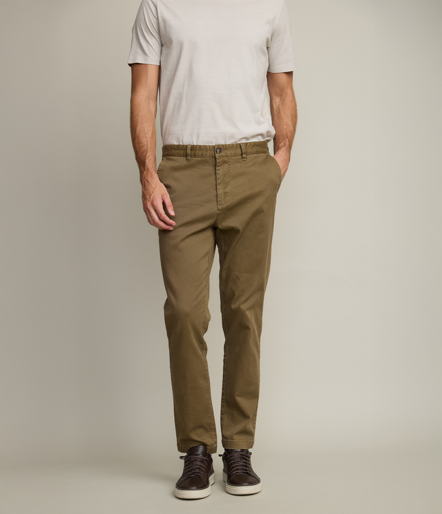 Pantalón Hombre Algodón Lyocell Chino Café
