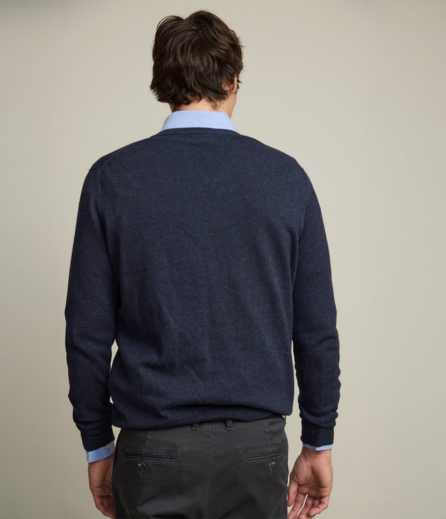 Sweater Hombre Algodón Merino Daloa Azul Marino
