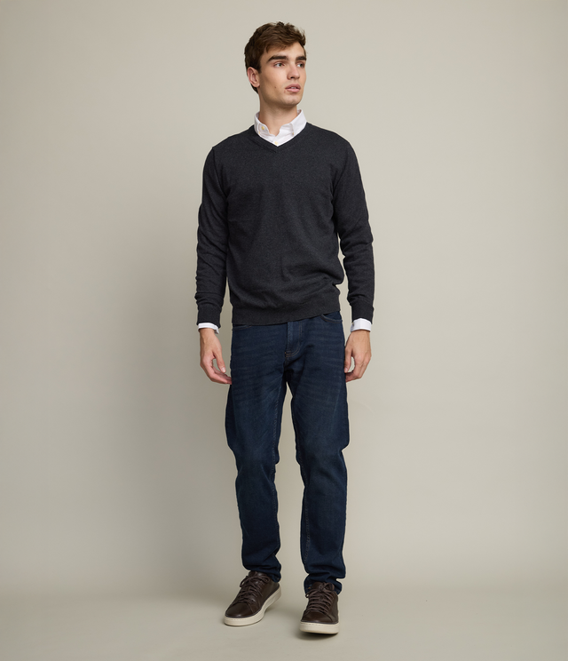 Sweater Hombre Algodón Merino Daloa Gris Marengo