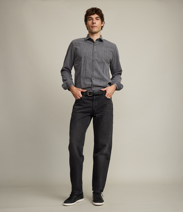 Camisa Hombre Denim Manga Larga Colt Gris