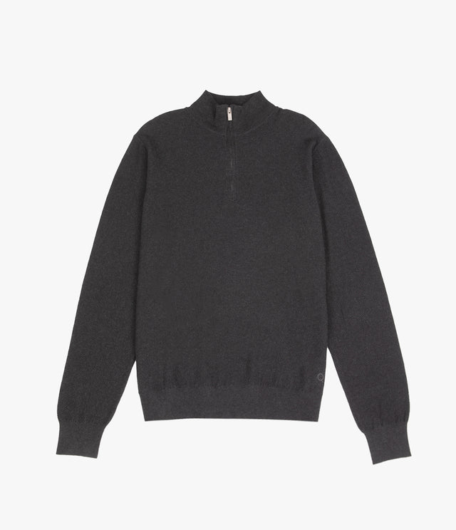 Sweater Hombre 100% Algodón Acra Half Zipper Gris Marengo