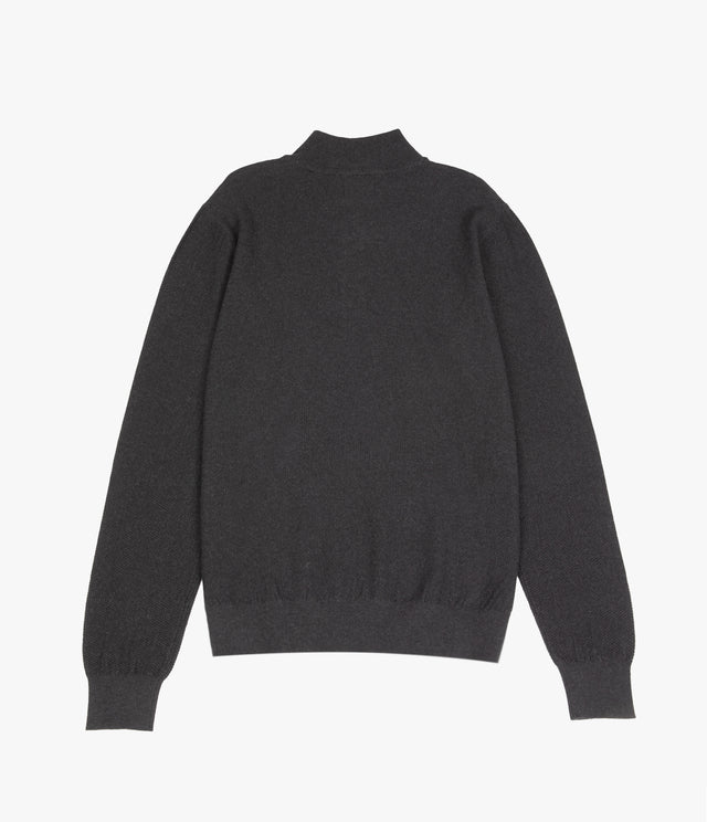 Sweater Hombre 100% Algodón Acra Half Zipper Gris Marengo